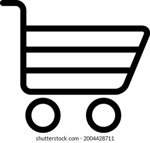 a simple vector of outline cart icon