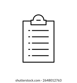 A simple vector outline of a clipboard with a checklist, great for productivity, planning, or data themes.