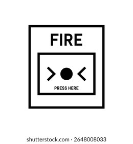 Simple vector outline of a fire alarm pull station, ideal for safety, emergency, and building signage themes.