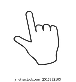 Simple vector outline of a hand pointing up gesture, ideal for indicating direction or attention.