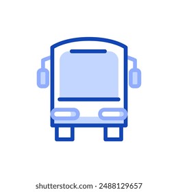 Simple vector outline icon depicting a school bus. Bus for passenger transportation.