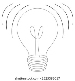 Simple vector outline of a light bulb for back to school themed coloring pages. Great for educational activities and creative tasks.