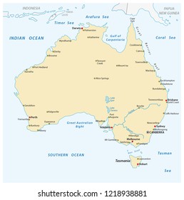 a simple vector outline map of australia.