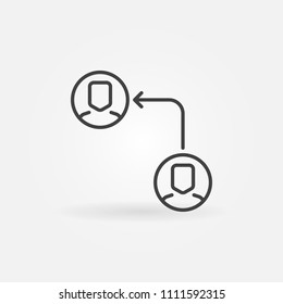 Simple vector outsourcing outline icon or design element