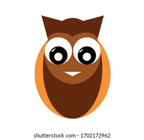 Simple vector owl illustration icon