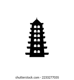 Simple vector pagoda black color with white background