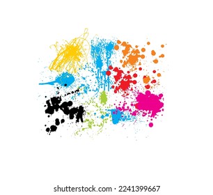 Simple vector of paint splashes with various colors