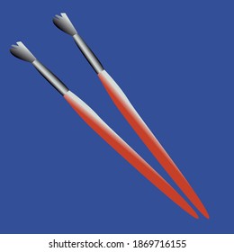 simple vector paintbrushes illustration with gradients