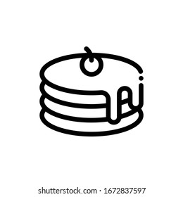 Simple Vector Pancakes line icon. EPS 10 svg