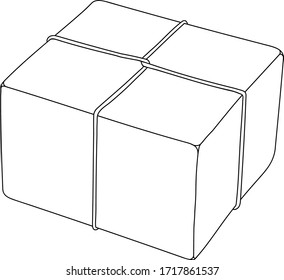 Simple vector parcel illustration. Packaging box isolated on white background