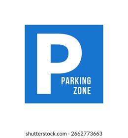 Símbolo simples de estacionamento vetorial com a letra P