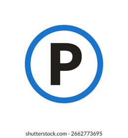 Einfaches Vektorparksymbol mit dem Buchstaben P