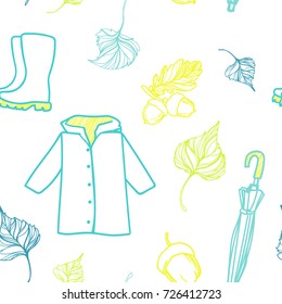 The simple vector pattern of autumn stuff for design seamless background