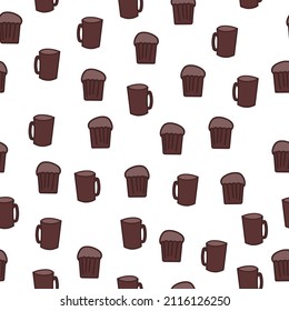 simple vector pattern cups and muffins