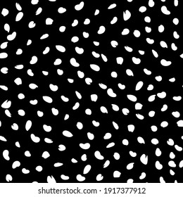 Simple vector pattern of dots, strokes, spots, strokes. Hand drawn illustration, dry brush. Scandinavian style, wallpaper, fabric, textile design, wrapping paper