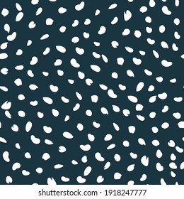 Simple vector pattern of dots, strokes, spots, strokes. Hand drawn illustration, dry brush. Scandinavian style, wallpaper, fabric, textile design, wrapping paper