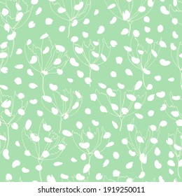 Simple vector pattern of dots, strokes, spots, strokes. Hand drawn illustration, dry brush. Scandinavian style, wallpaper, fabric, textile design, wrapping paper