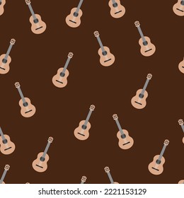 simple vector pattern guitar on brown