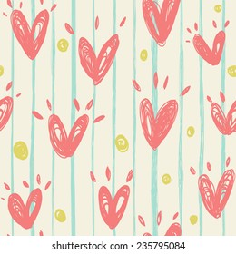 Simple vector pattern with hearts.