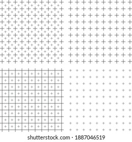 A simple vector pattern made with '+' plus sign set. Can be used for wallpaper, fills, web page background, surface textures. Easy to edit. Vector illustration 