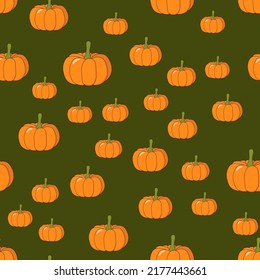 simple vector pattern with orange  pumpkin 