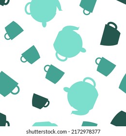 simple vector pattern tea pot and cup
