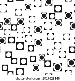 simple vector pattern white and black  squares and circles