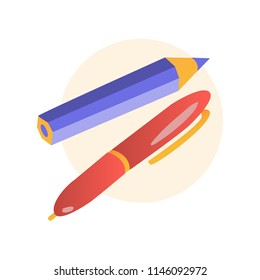 simple vector pen and pencil icons