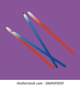 ilustración simple de lápices vectores con gradientes