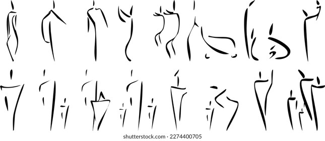 Simple vector people figures for architecture drawings, filling spaces with people