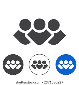 simple Vector People icon isolated on a white background with three styles. People group logo icon vector design template - EPS 10