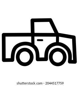 Simple Vector Pickup Truck, Black And White Tailgate Logo