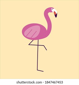 einfache Vektorrosa Flamingo-Illustration