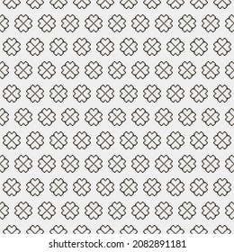 arte simple de píxeles vectoriales negro y blanco patrón transparente minimalista abstracto de cuatro flores de trébol hoja sobre fondo blanco