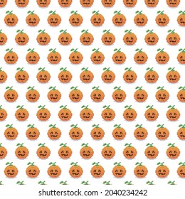 simple vector pixel art multicolor endless pattern of halloween halloween pumpkin. seamless pattern of cartoon pumpkin face
