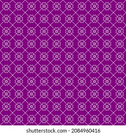 simple vector pixel art seamless pattern of minimalistic abstract blooming flower with diagonal lines around it on velvet violet background