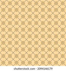 simple vector pixel art seamless pattern of minimalistic beige rhomboid tile grid with heart shapes