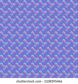 simple vector pixel art yellow seamless pattern of tilted in different directions wine glasses with wine inside