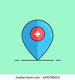 Simple Vector Place Holder Hospital Flat Illustration