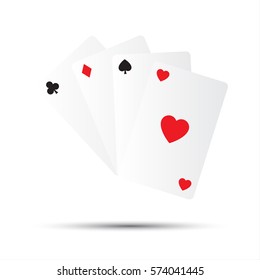 Simple vector playing cards isolated on white background