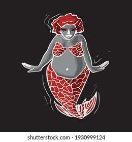 simple vector plus size mermaid
