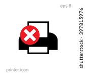 Simple Vector Printer Error Icon isolated. 