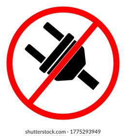 Simple Vector Prohibition Sign, Do Not Charge Your Gadget