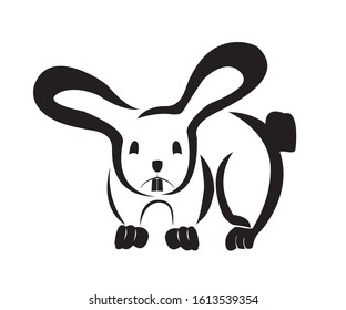 Simple vector rabbit logo design