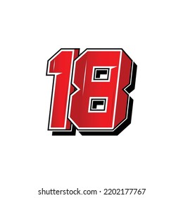 simple vector of racing and sports number, vector template. Flat design, Editable. Vector Illustration EPS 10