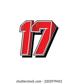 simple vector of racing and sports number, vector template. Flat design, Editable. Vector Illustration EPS 10