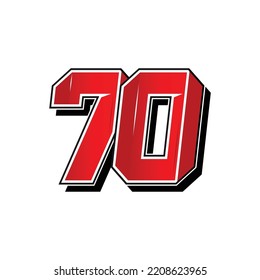 simple vector of racing and sports number, vector template. Flat design, Editable. Vector Illustration EPS 10