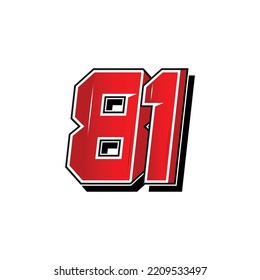 simple vector of racing and sports number, vector template. Flat design, Editable. Vector Illustration EPS 10