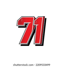 simple vector of racing and sports number, vector template. Flat design, Editable. Vector Illustration EPS 10