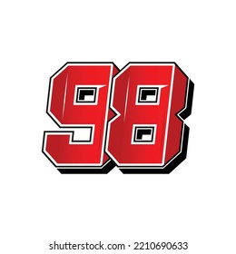 simple vector of racing and sports number, vector template. Flat design, Editable. Vector Illustration EPS 10